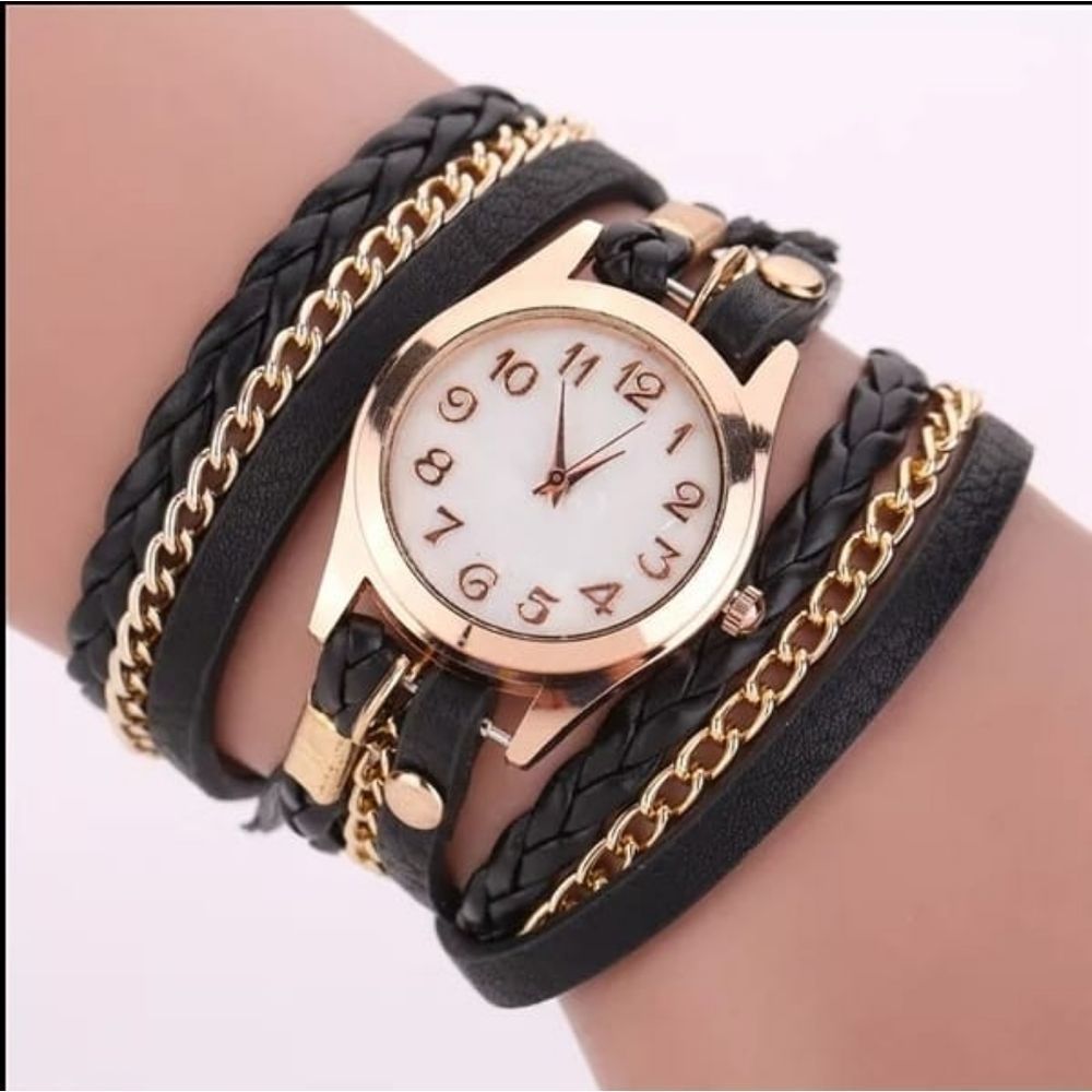 PU Leather Strap Bracelet Braided Winding Wrap Qua